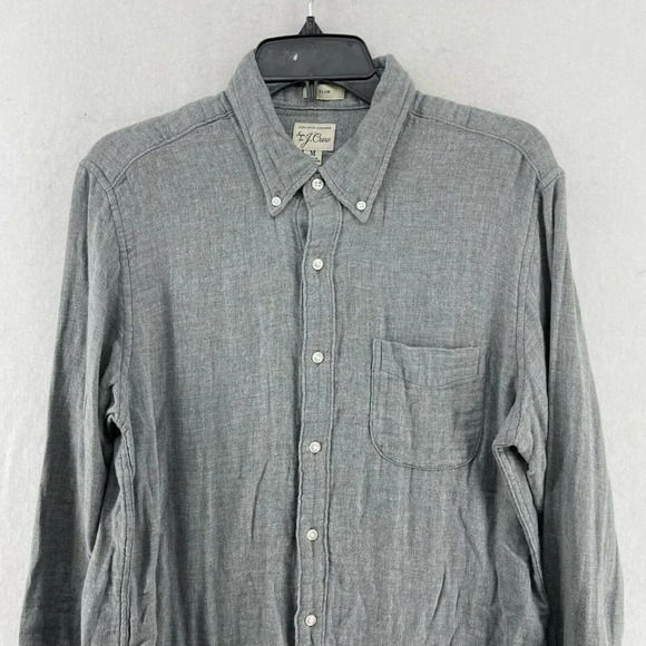 J.Crew Button-Down Shirt Men's M Gray Slim Fit Collared Chest Pocket Re-Imagined - Picture 6 of 13